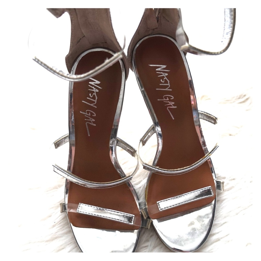 Silver-Clear Heels Women’s Size 5.5